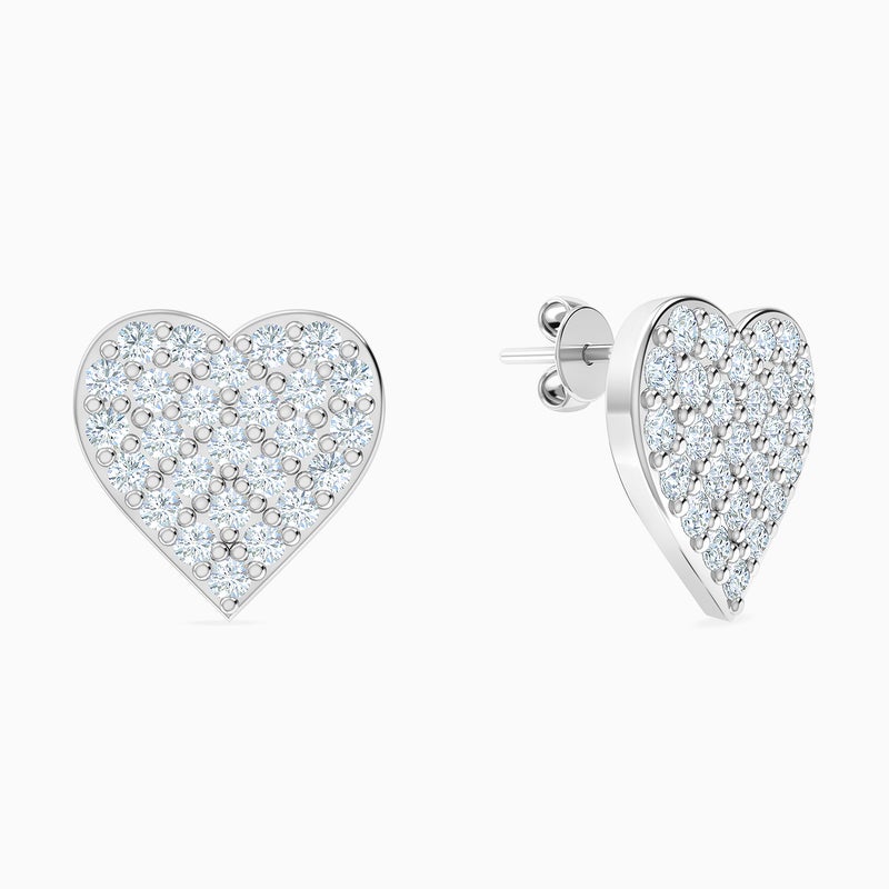 lazurde Heart Cubic Zirconia Stud Earrings in 18K Gold - Image 3